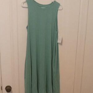 NWT women large sage green sleeveless dress